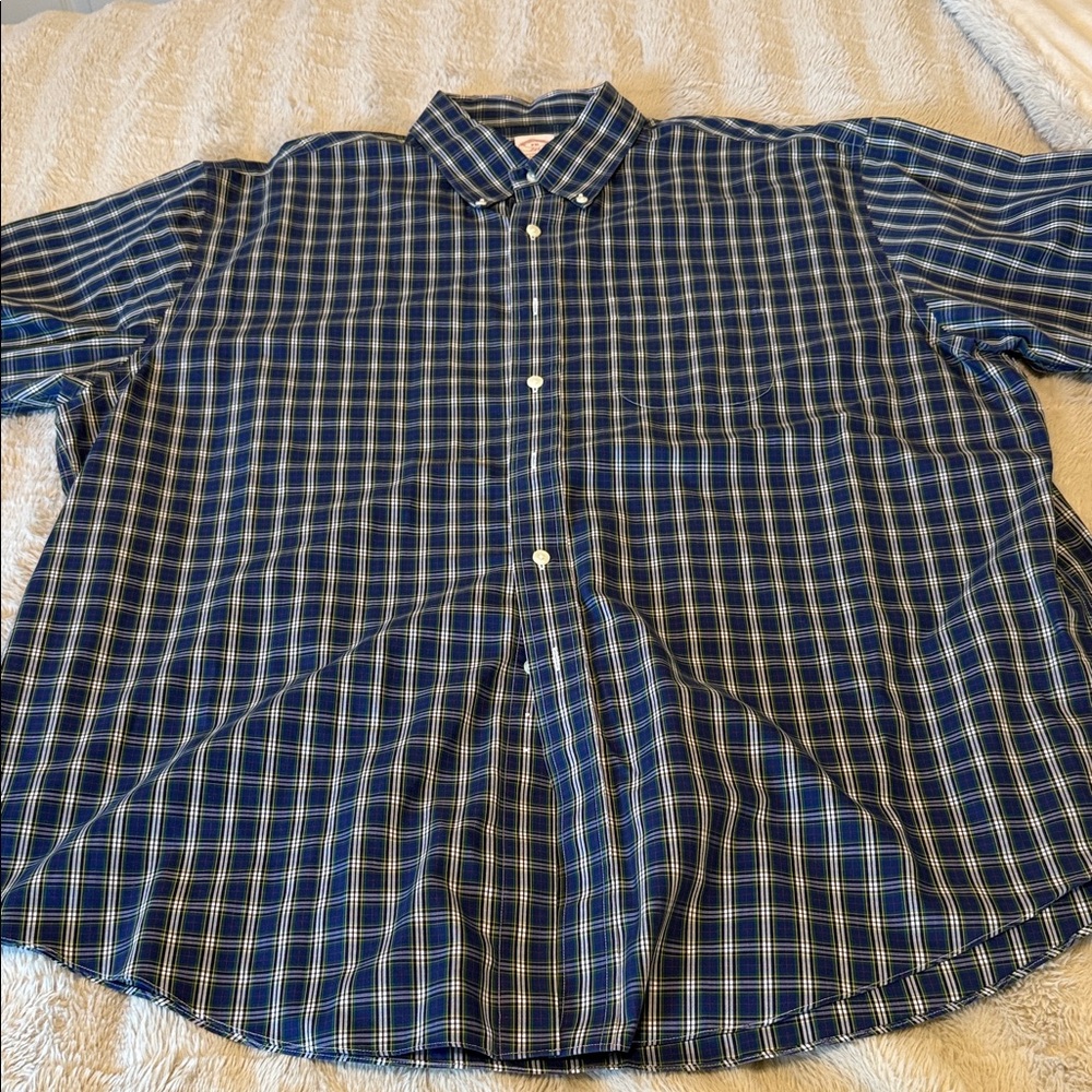 Brooks Brothers Navy Plaid Men's Shirt
